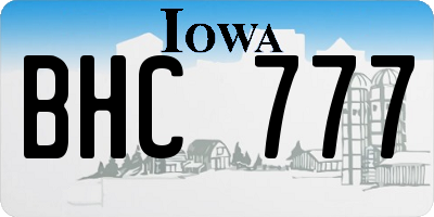 IA license plate BHC777