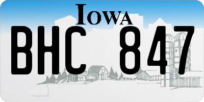 IA license plate BHC847