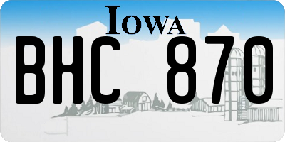 IA license plate BHC870