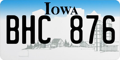 IA license plate BHC876