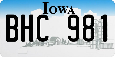 IA license plate BHC981
