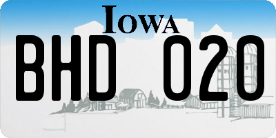 IA license plate BHD020
