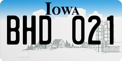 IA license plate BHD021