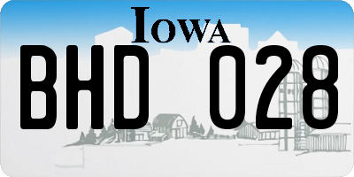 IA license plate BHD028