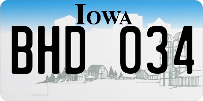 IA license plate BHD034