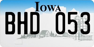 IA license plate BHD053