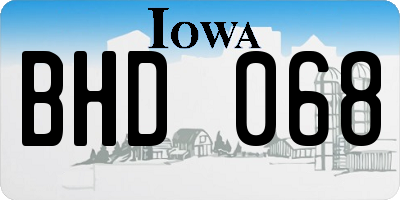 IA license plate BHD068