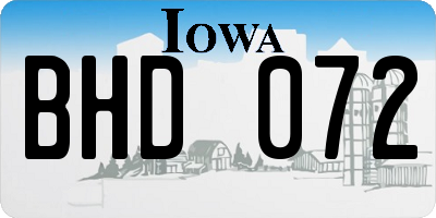 IA license plate BHD072