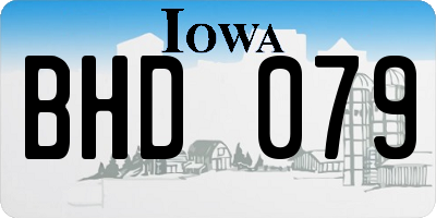 IA license plate BHD079