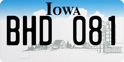 IA license plate BHD081