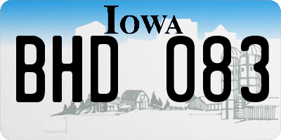 IA license plate BHD083