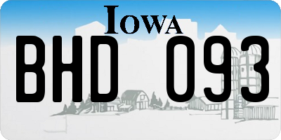 IA license plate BHD093