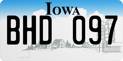 IA license plate BHD097