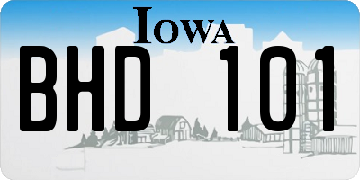 IA license plate BHD101