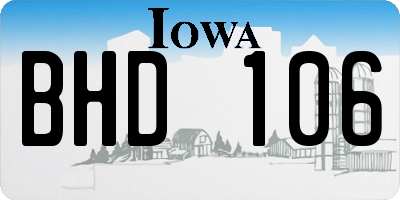 IA license plate BHD106