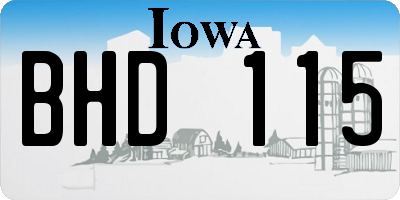 IA license plate BHD115