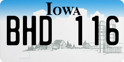 IA license plate BHD116