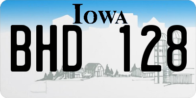 IA license plate BHD128