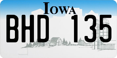 IA license plate BHD135