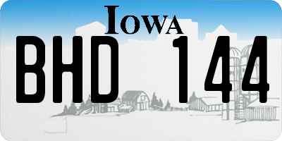 IA license plate BHD144