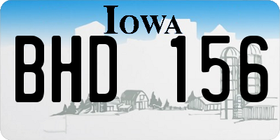 IA license plate BHD156