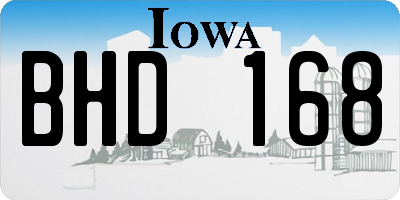 IA license plate BHD168
