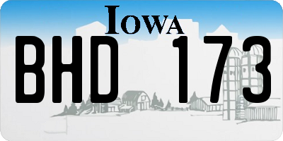 IA license plate BHD173