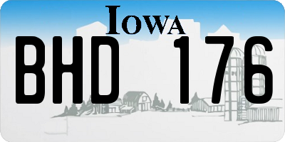 IA license plate BHD176