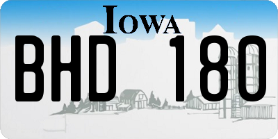 IA license plate BHD180