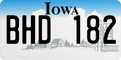 IA license plate BHD182