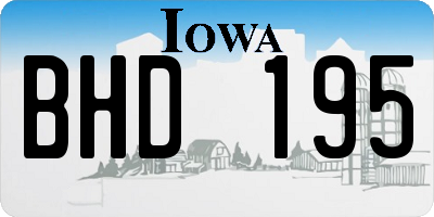 IA license plate BHD195