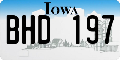 IA license plate BHD197