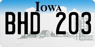 IA license plate BHD203