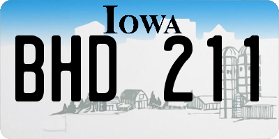 IA license plate BHD211
