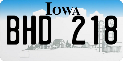 IA license plate BHD218