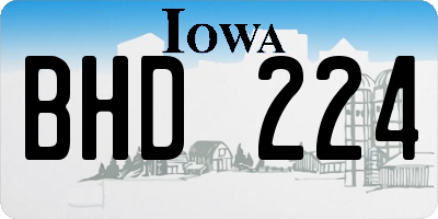 IA license plate BHD224
