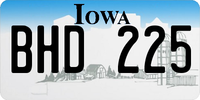 IA license plate BHD225