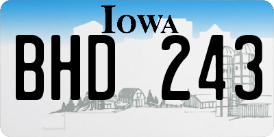 IA license plate BHD243