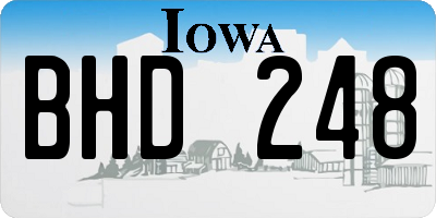 IA license plate BHD248