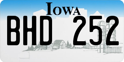 IA license plate BHD252