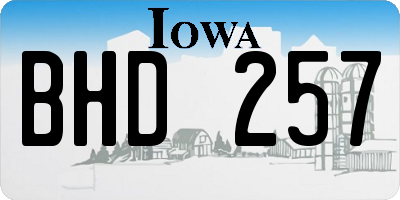 IA license plate BHD257