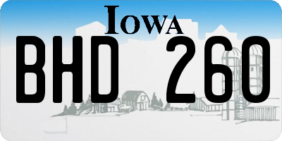 IA license plate BHD260