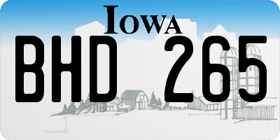 IA license plate BHD265
