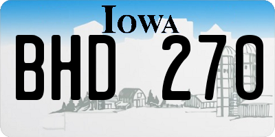 IA license plate BHD270