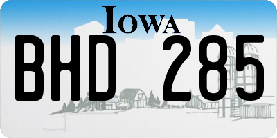 IA license plate BHD285