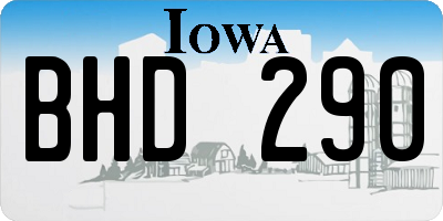 IA license plate BHD290