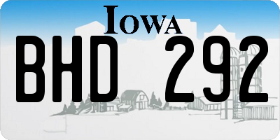 IA license plate BHD292