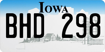 IA license plate BHD298