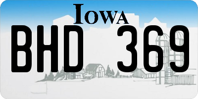 IA license plate BHD369