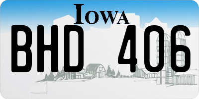 IA license plate BHD406